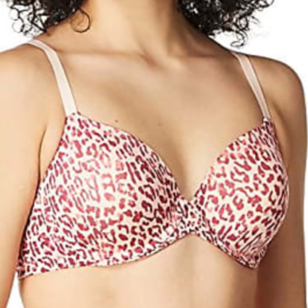 NWOT Maidenform One Fab Fit Underwire Leopard Print T- Shirt, L. *P1050